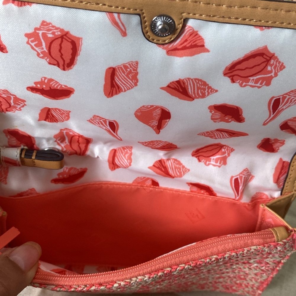 Vera Bradley Artistic orange and Blue Floral Wristlet - Picture 5 of 6